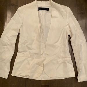 Zara white linen blazer sise Large